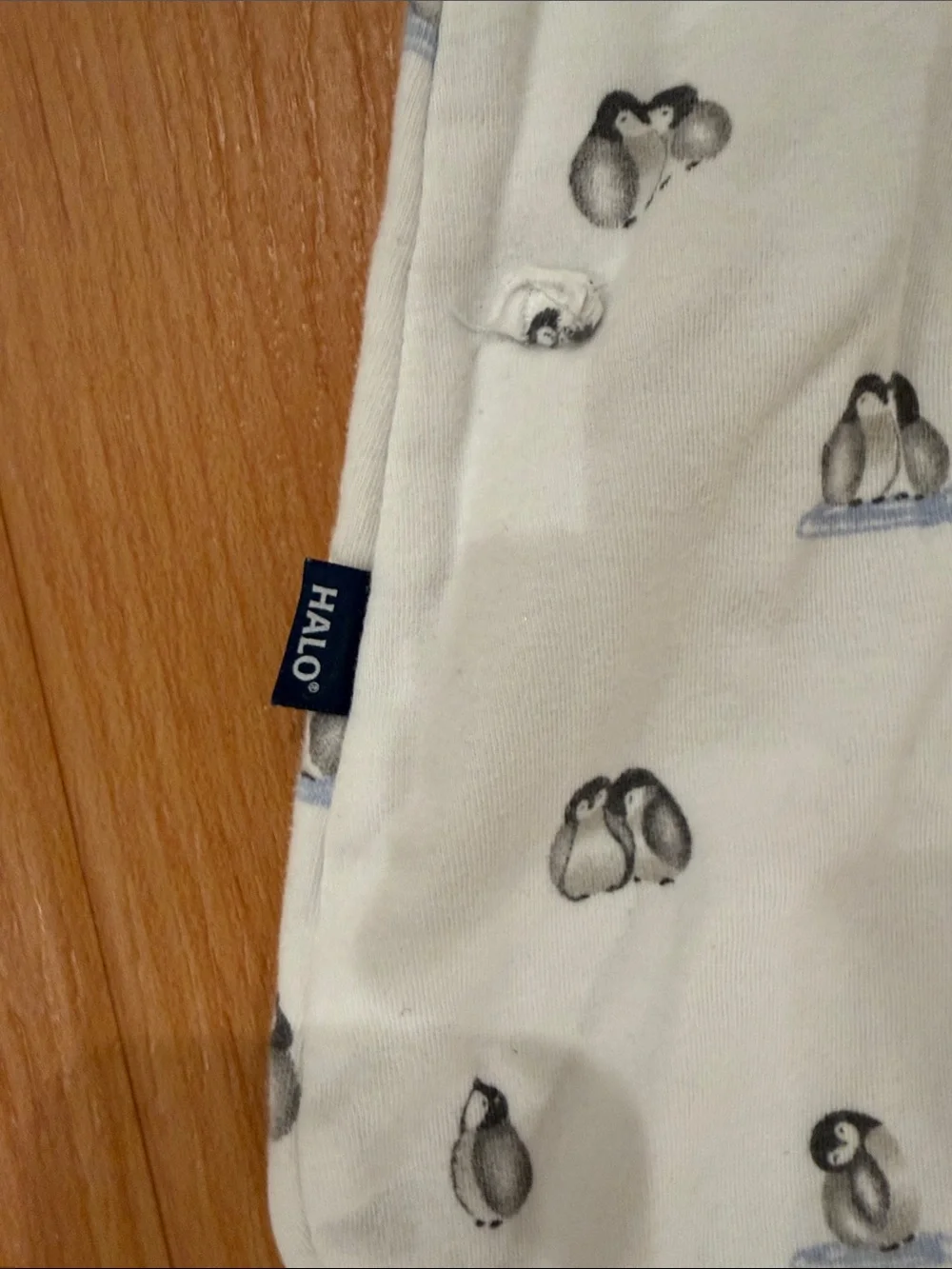Halo Cream Penguin Print Sleep Sack - Zipper Front